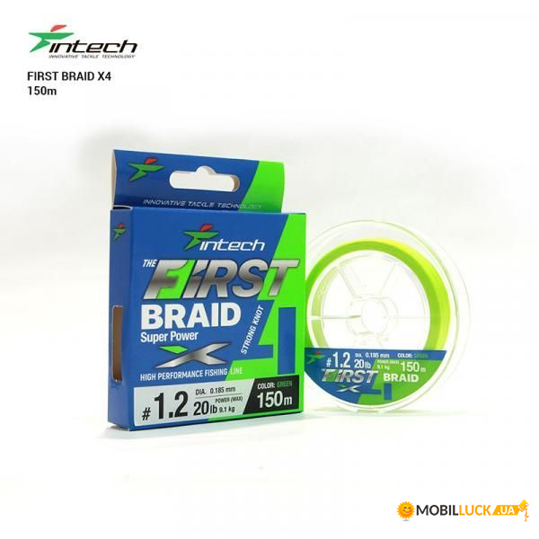   Intech First Braid X4 Green 150m (1.0 (15lb/ 6.81kg))
