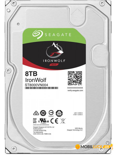   Seagate HDD SATA 8.0TB IronWolf NAS 7200rpm 256MB (ST8000VN004)
