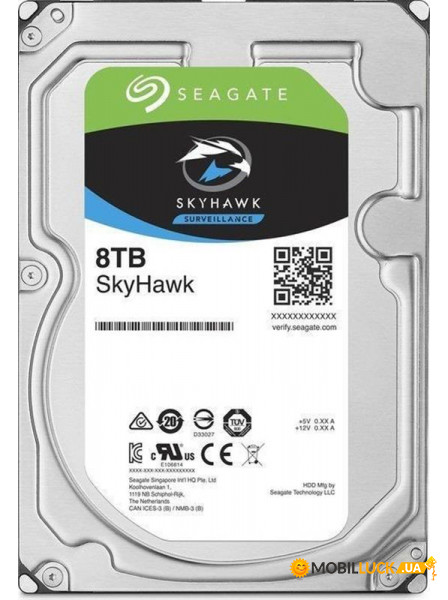   Seagate HDD SATA 8.0TB SkyHawk Surveillance 256MB (ST8000VX004)