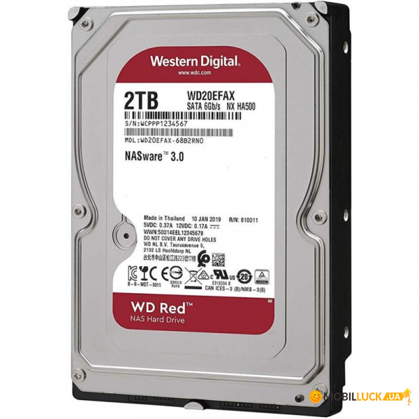   HDD SATA 2.0TB WD Red NAS 5400rpm 256MB (WD20EFAX)