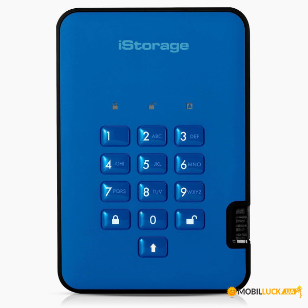 Жесткий диск iStorage diskAshur 2 USB 3.1 1TB Blue (IS-DA2-256-1000-BE)