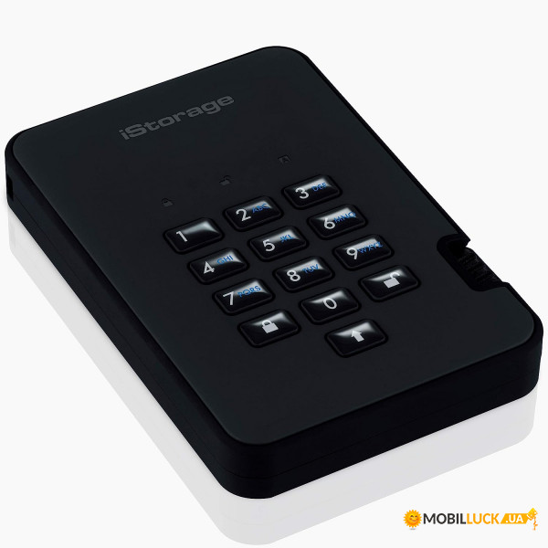 Жесткий диск iStorage diskAshur 2 USB 3.1 1TB Phantom Black (IS-DA2-256-1000-B)