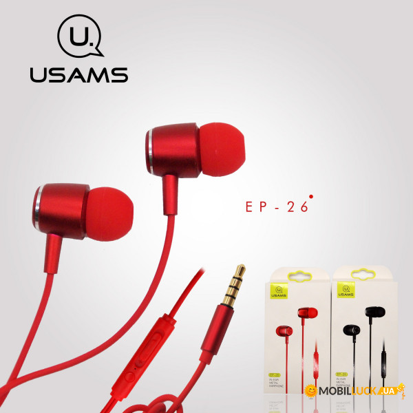  Usams Metal EP-26 Red