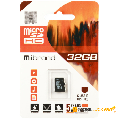  ' Mibrand 32GB microSD class 10 UHS-I U3 (MICDHU3/32GB)