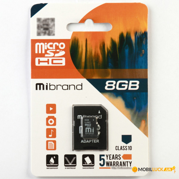   Mibrand microSDHC 8GB Class 10 +SD- (MICDHC10/8GB-A)