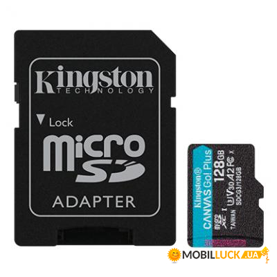   Kingston 128GB microSDXC class 10 UHS-I U3 A2 Canvas Go Plus (SDCG3/128GB)