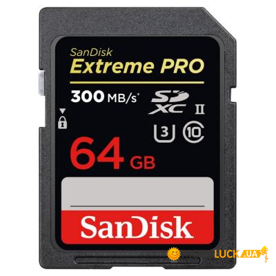   SanDisk 64GB SDXC C10 UHS-II U3 V90 R300/W260MB/s Extreme Pro (SDSDXDK-064G-GN4IN)