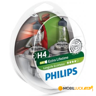   Philips H4 LongLife EcoVision, 2/ (12342LLECOS2)