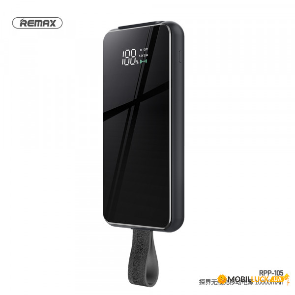   Remax wireless charger Tangee Series RPP-105 10000mAh |1USB/1Type-C, QC/PD,  3A| black (25076)