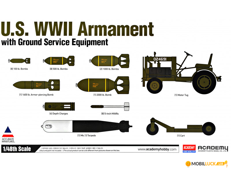   Academy U.S.WWII Armament Set (AC12291)