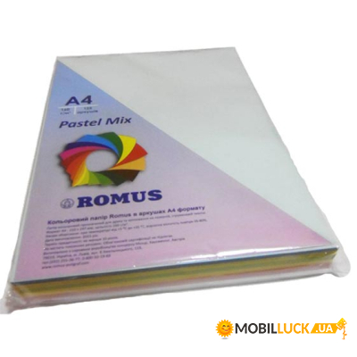  Romus A4 160 /2 125sh 5colors Mix Pastel (R50881)