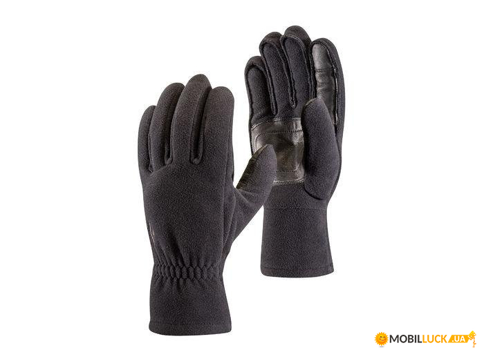  Black Diamond MidWeight Windbloc Fleece Gloves  Black L (1033-BD 801039.BLAK-L)