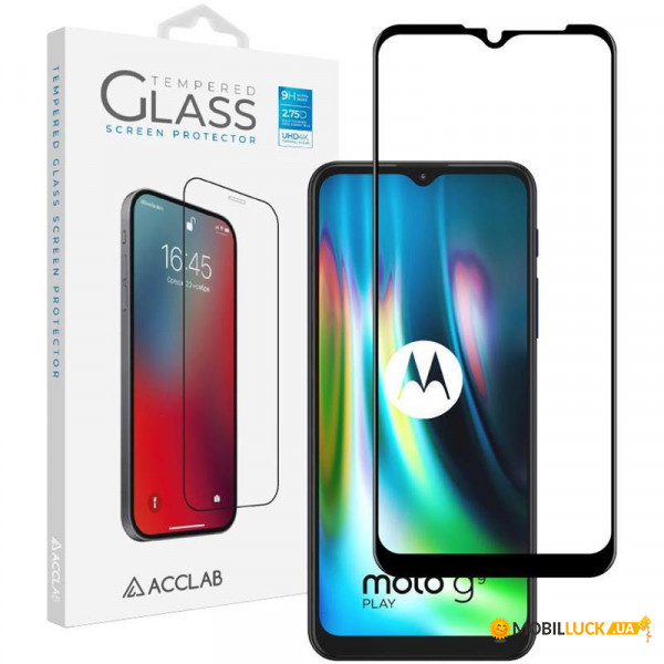   Acclab Full Glue Motorola Moto G9 Play Black (1283126509032)