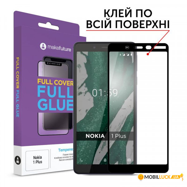   MakeFuture  Nokia 1 Plus Black Full Glue 0.33 mm (MGF-N1P)