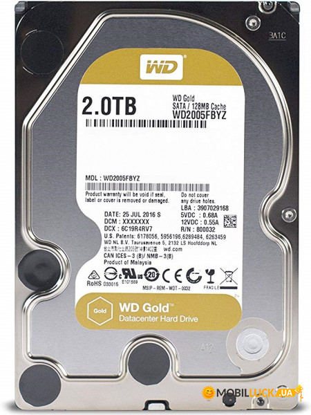   3.5 2TB Western Digital Gold 7200rpm 128MB SATAIII (WD2005FBYZ)