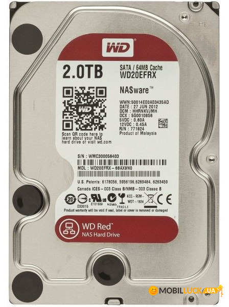   3.5 2TB Western Digital Red 5400rpm 64MB SATAIII (WD20EFRX)