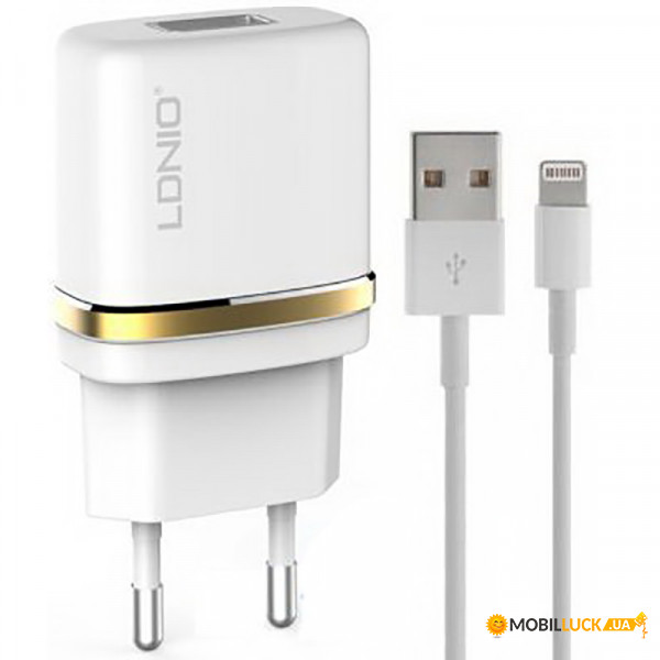   Ldnio Ligtning cable DL-AC50  |1USB, 1A| white (14496)