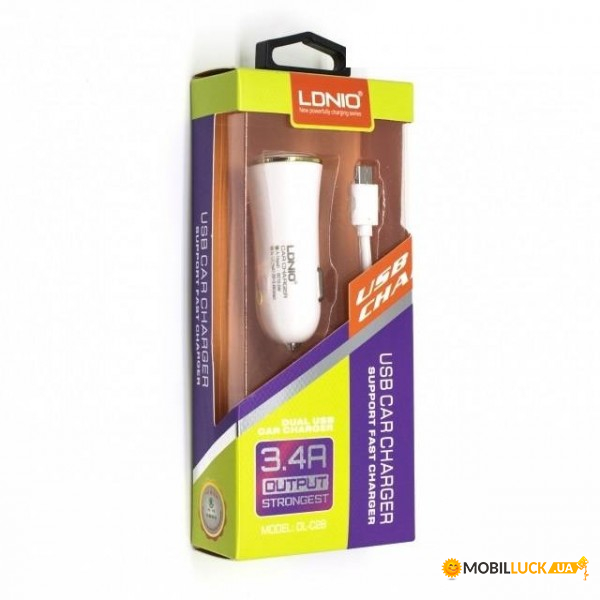   LDNIO DL-C28 + Micro  2 USB 3.4A White (BS-000039238)