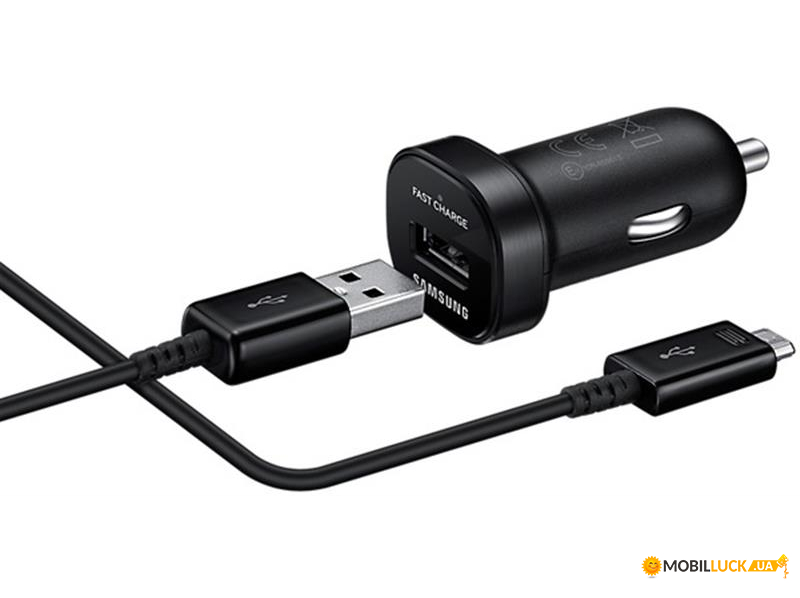    Samsung Fast Charge Mini 1USB 2A Black + cable MicroUSB