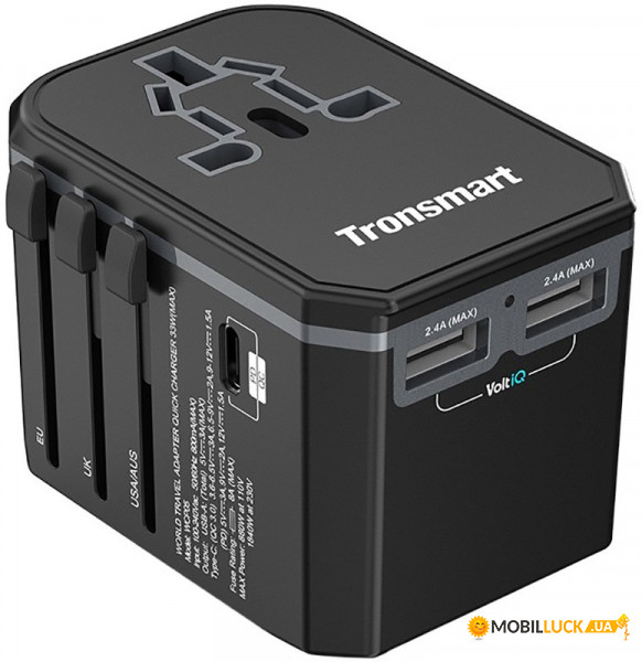   Tronsmart WCP05 33W Universal Travel Adapter Black