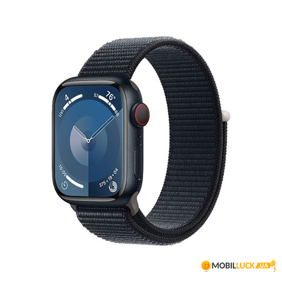 - Apple Watch Series 9 GPS + Cellular 41mm Midnight Alu. Case w. Midnight Sport Loop (MRHU3)