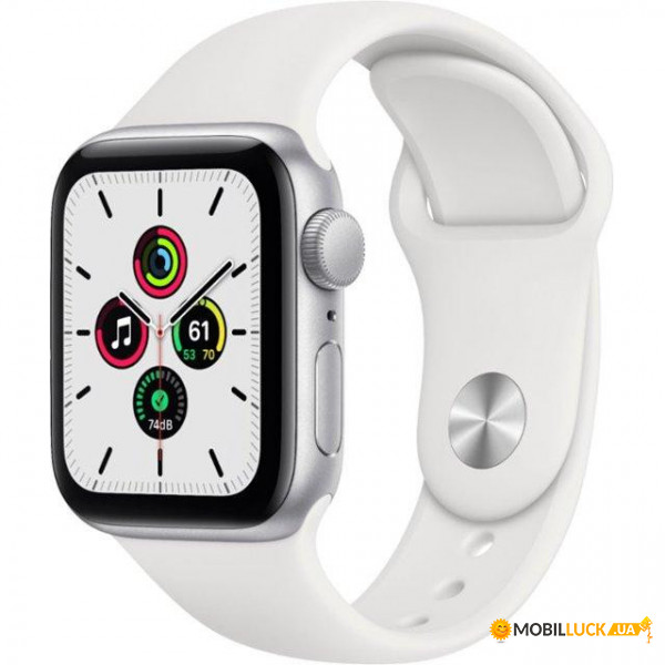 - Apple Watch SE GPS 40mm Silver Aluminum Case with White Sport Band (MYDM2)