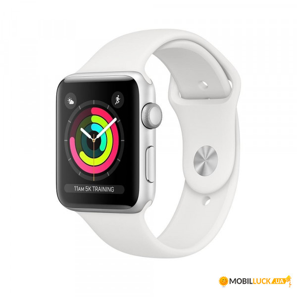 - Apple Watch Series 3 GPS 38mm Silver Aluminum w. White Sport band (MTEY2)
