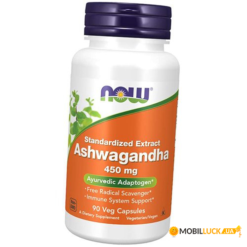  NOW Ashwagandha 450 mg Veg Capsules 90  (4384301713)