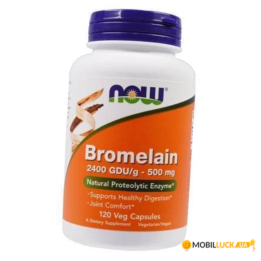  NOW Bromelain 500 mg Veg Capsules 120 (4384301183)