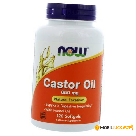   NOW Castor Oil 650 mg Softgels 120  (4384301375)