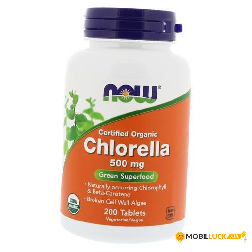   NOW Chlorella 500 mg Organic Tablets 200  (4384301186)