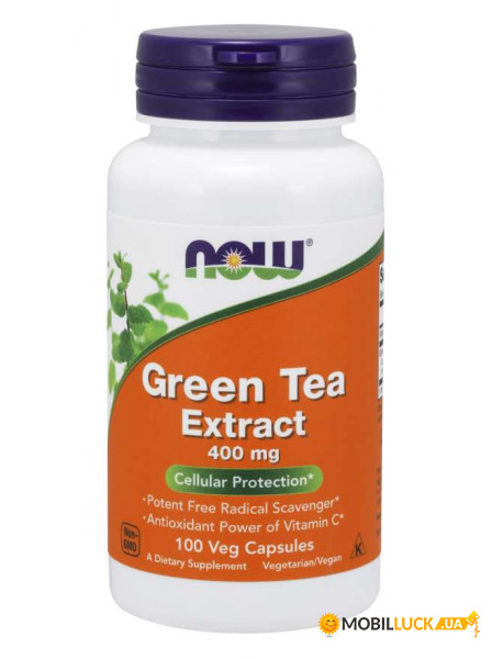   NOW Green Tea Extract 400 mg Veg Capsules 100  (4384302633)