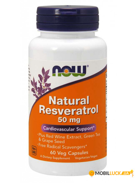   NOW Natural Resveratrol Veg Capsules 60  (4384302623)