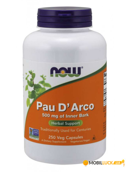   NOW Pau D'Arco 500 mg Veg Capsules 250  (4384301982)