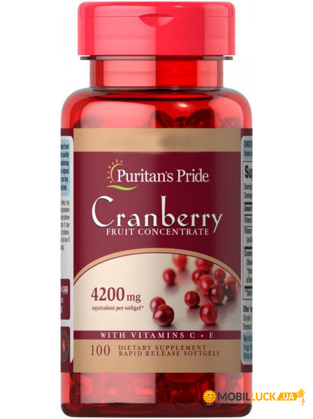   Puritan's Pride Cranberry Fruit Concentrate with C & E 4200 mg 100  (4384302663)