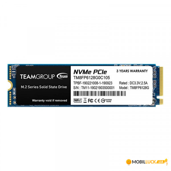  SSD 128GB Team MP33 M.2 2280 PCIe 3.0 x4 3D TLC (TM8FP6128G0C101)