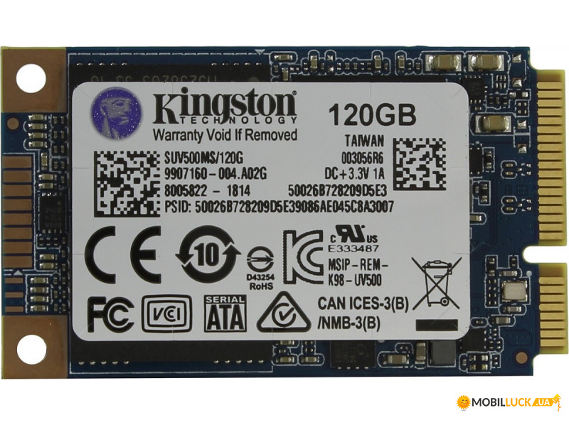  SSD 120GB Kingston UV500 mSATA SATAIII 3D TLC (SUV500MS/120G)