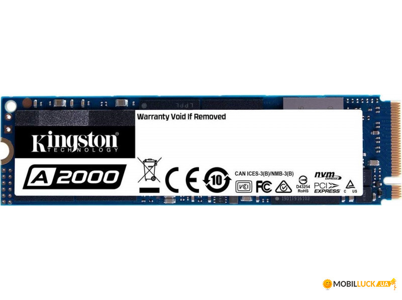  SSD 250GB Kingston A2000 M.2 2280 PCIe NVMe 3.0 x4 3D TLC (SA2000M8/250G)