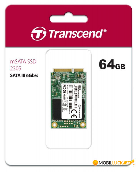   SSD Transcend mSATA 230S 64GB 3D TLC (TS64GMSA230S)