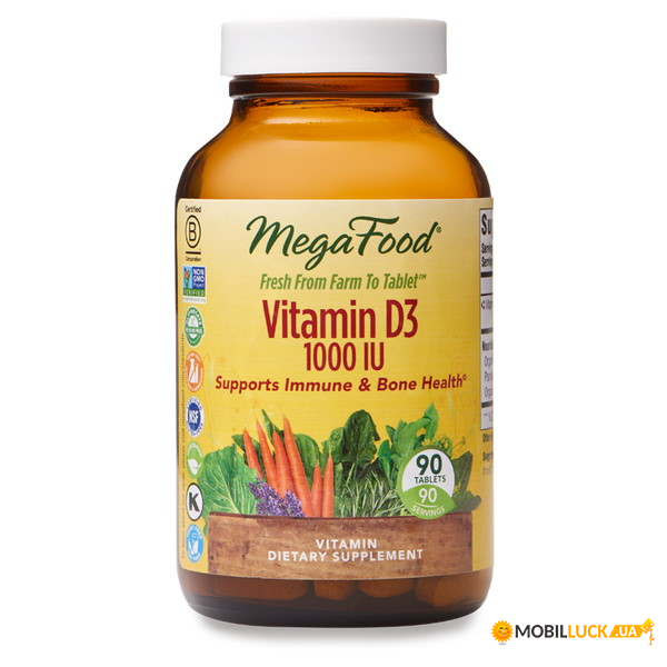    Mega Food Vitamin D3 1000 UI 90  