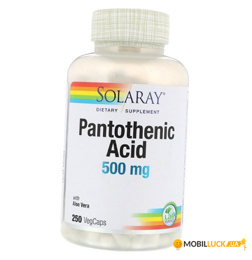  Solaray Pantothenic Acid 500 250 (36411032)
