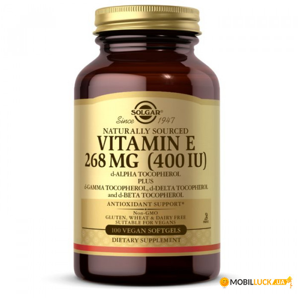  Solgar Vitamin E 268 mg (400 IU) Mixed Tocopherols 100  