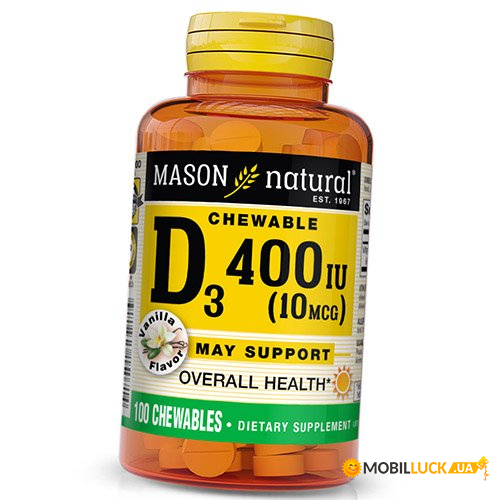    Mason Natural Chewable Vitamin D3 400 100  (36529009)