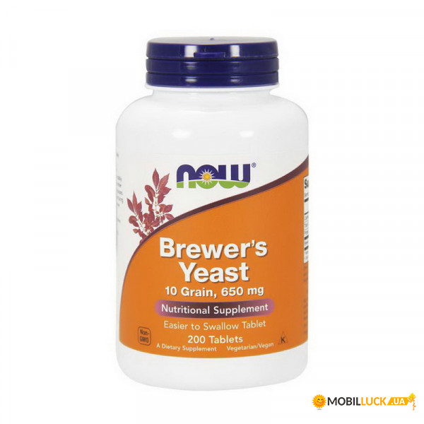  NOW Brewers Yeast 10 Grain 650 mg 200 tab