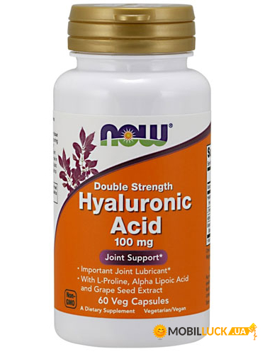  NOW Hyaluronic Acid Double Strength 100 mg 60   
