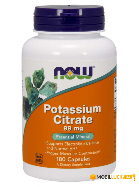  NOW Potassium Citrate 99 mg Veg Capsules 180  (4384302316)