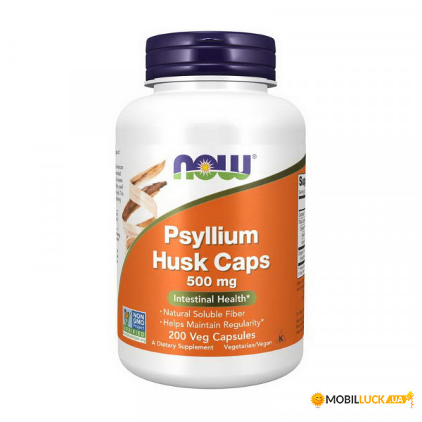  NOW Psyllium Husk Caps 500 mg 200 veg caps