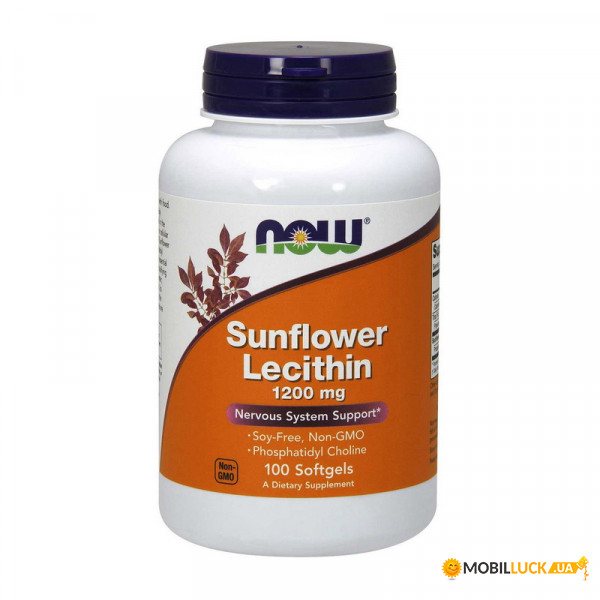  NOW Sunflower Lecithin 1200 mg 100 softgels
