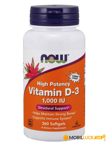 NOW Vitamin D-3 1000 IU 360   