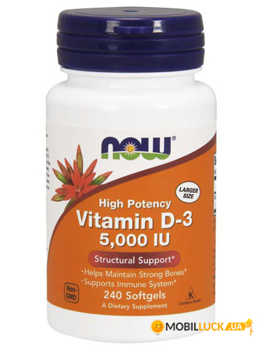  NOW Vitamin D-3 5000 IU 240   